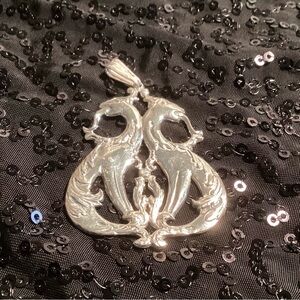 Elegant Sterling Silver Serpent Pendant